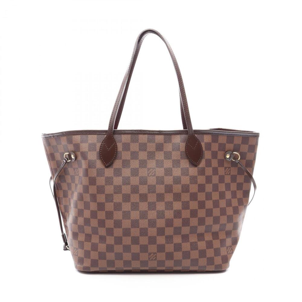Louis Vuitton Neverfull MM Tote Bag Handbag, Coated Canvas and Leather, Damie...